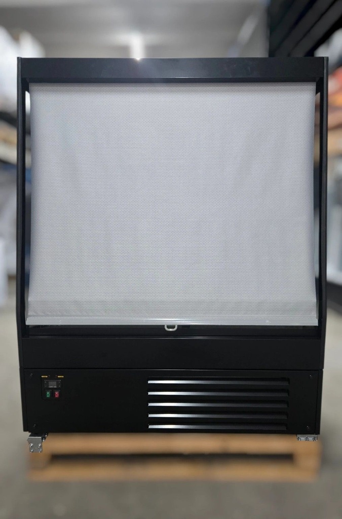Полу - вертикална хладилна витрина VESTA 129 / 1290x800x1600mm , Plug in, R290, отворена с нощна щора