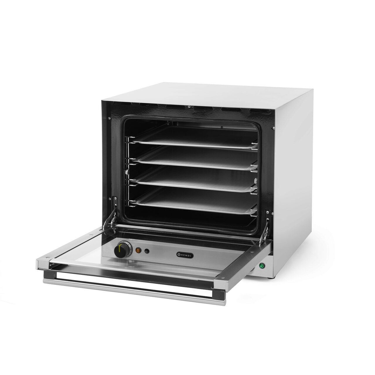 Конвекторна фурна с овлажняване Hendi H90S 4 тави ; регулируем термостат 50-300 gr C ; 595x595x570мм (с включени тави) 