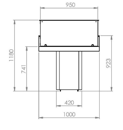 Хладилна витрина за риба INOX 1000х920х1180мм (изложбена площ 880х720мм) с вграден агрегат
