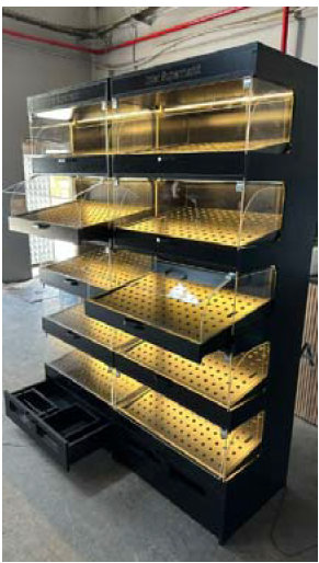 Стелаж с Дървени Рафтове за Печива MDF W/PVC 1000х610х2250