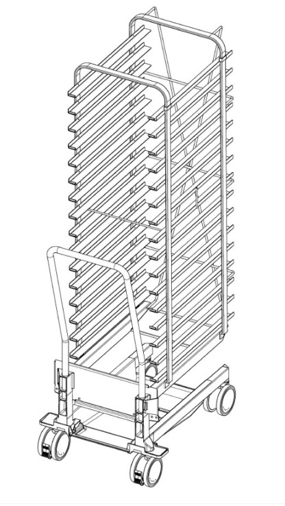Mobile oven rack. Rational Model 20-1/1. 16 racks (rail distance 80 mm) 600x400