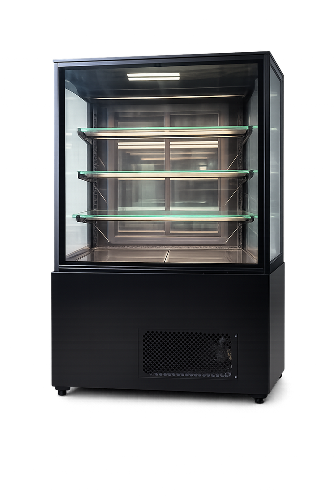 Сладкарска хладилна витрина CARINA 937 x723x1400mm, прави стъкла, 4 нива
