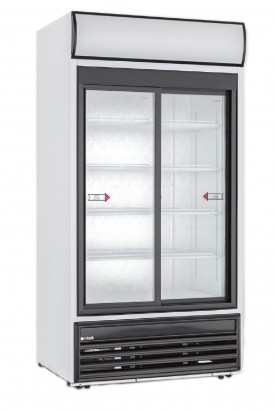 Хладилна витрина USS1000, две плъзгащи врати, 1000х700х1980 / реновирана