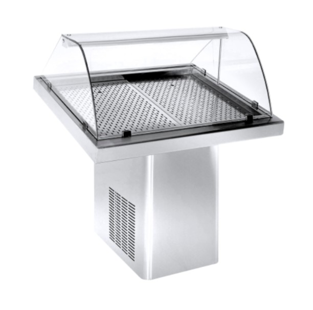 Closed-type rolling fish display case plug-in, width 90 cm, length 100 cm,
height 120 cm
