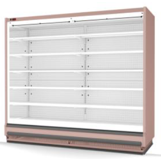 [Mtk.111744] Крайстенна хладилна витрина отворена SARDINYA OF L 22 , 2812х1015х2240мм , 5 реда рафтове х 600мм , нощна щора , горно LED осветление, без страници (за външен агрегат)