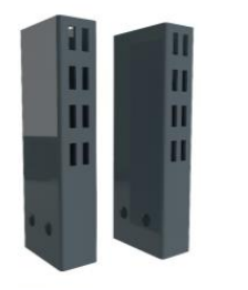 [RY.MSS040525] Колона за крак * 30х80х1850, 2-странна перфор. 