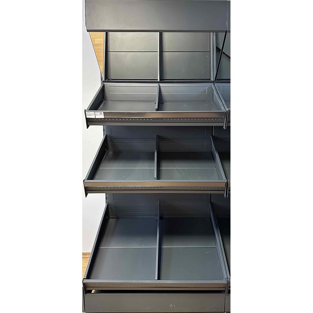 FRUIT &amp; VEGETABLE WALL UNIT WITH HEADER AND MIRROR 750*1000*2200,1*700+1*600+1*500