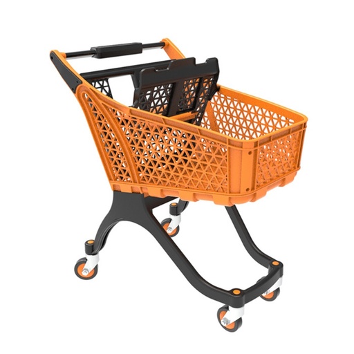 [GP-PM-004-Orange] Пластмасова количка за пазаруване 100л. оранжево/черно