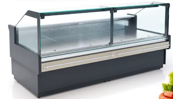BARBUDA M PLATINIUM FLAT GLASS SERVE OVER CABINET /PLUG IN/ WITH STORAGE /PROTECTIVE BUMPER 2500x1000x1200mm