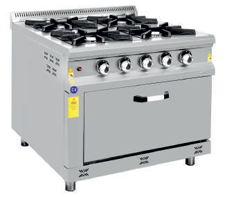 [KRCS.KZGL.1010.CE] Готварска печка ГАЗ с 4+1 котлона, 1000x1000x850