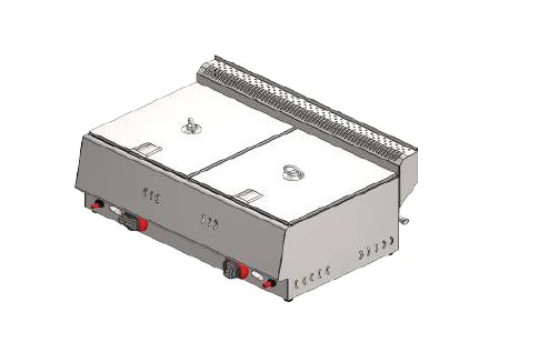 [KRCS.EFGL.88] Фритюрник двоен ГАЗ, 665x450x200, 8+8 л.
