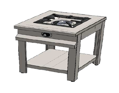 Котлон ГАЗ с основен рафт, 500x600x850, един котлон,