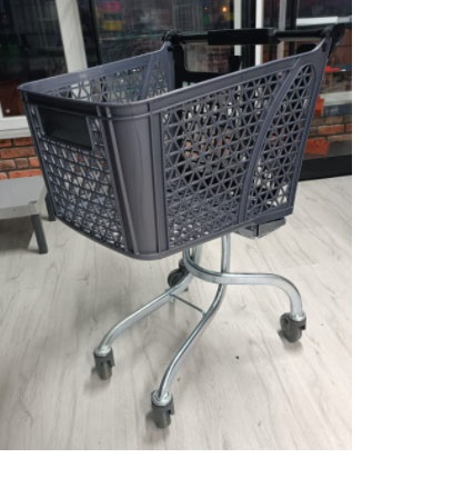 [GP-PMМ-002] Пластмасова количка за пазаруване  Spider  80 л./ черна метални крака 
