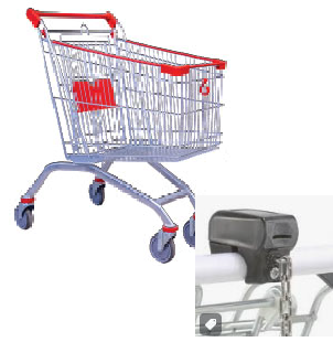 [GP-MM-75-BABY SEAT-ROUND] Метална количка за пазаруване 75 л. с детско столче и заключващ механизъм