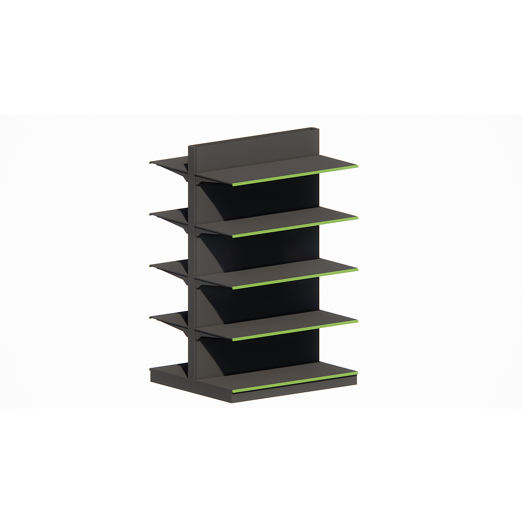 DOUBLE SIDE GONDOLA UNIT * 400x1250x1850mm, Shelves: B400 + 4x400mm